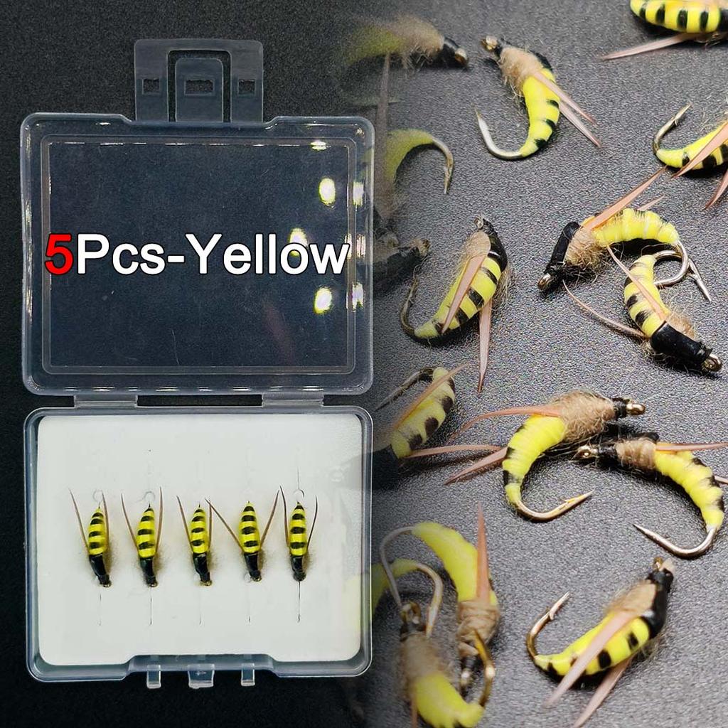 5/10 шт. нахлыстовая мушка-приманка для форели | 2 разноцветных нахлыстовых мушки | Сухие мушки, желтые и белые мотыльки-материал искусственное перо и вискоза