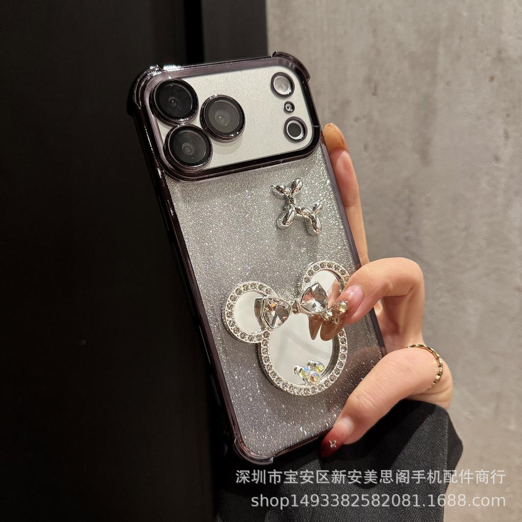 Mickey Makeup Mirror Case for Apple 17 Pro Max/16/13