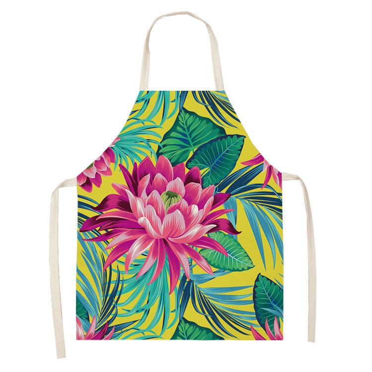 Ladies Kitchen Apron Linen Bib Home Cleaning Apron Waterproof Chef Baby Kitchen Apron