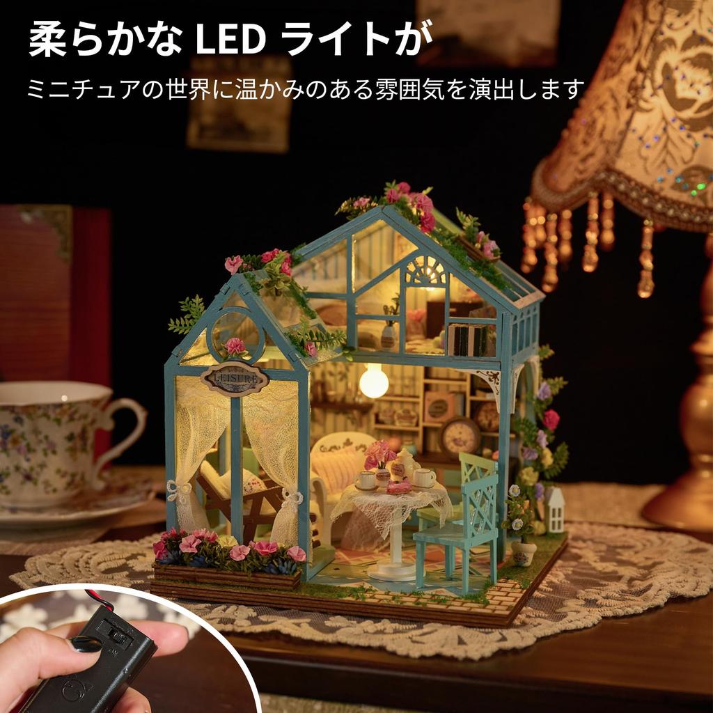 CRESYMME Dollhouse Miniature Kit Wooden 3D Puzzle DIY Handmade For Adults (Flower Dreamland)