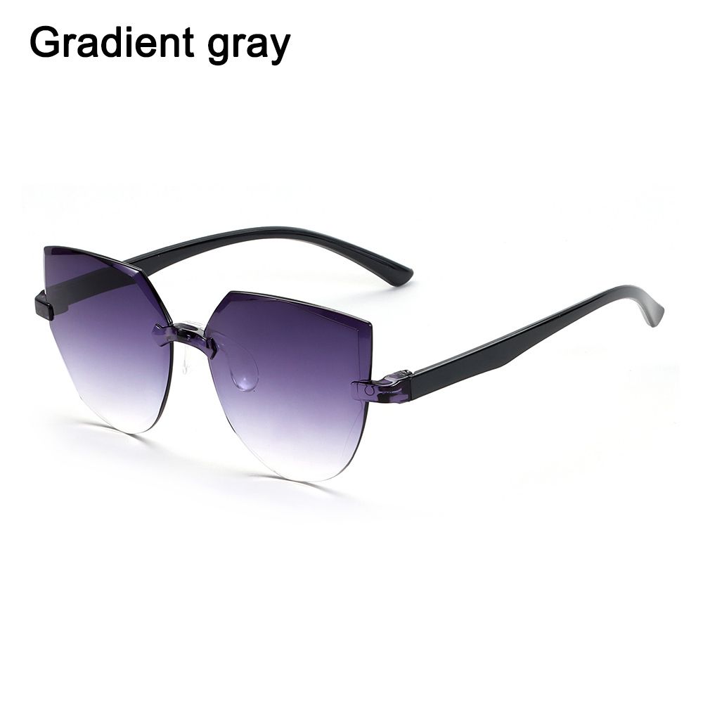 Cat Eye Sunglasses Rimless Sun Glasses For Women Trendy Transparent Candy Color Eyewear Fashion Party Costume Accessories
