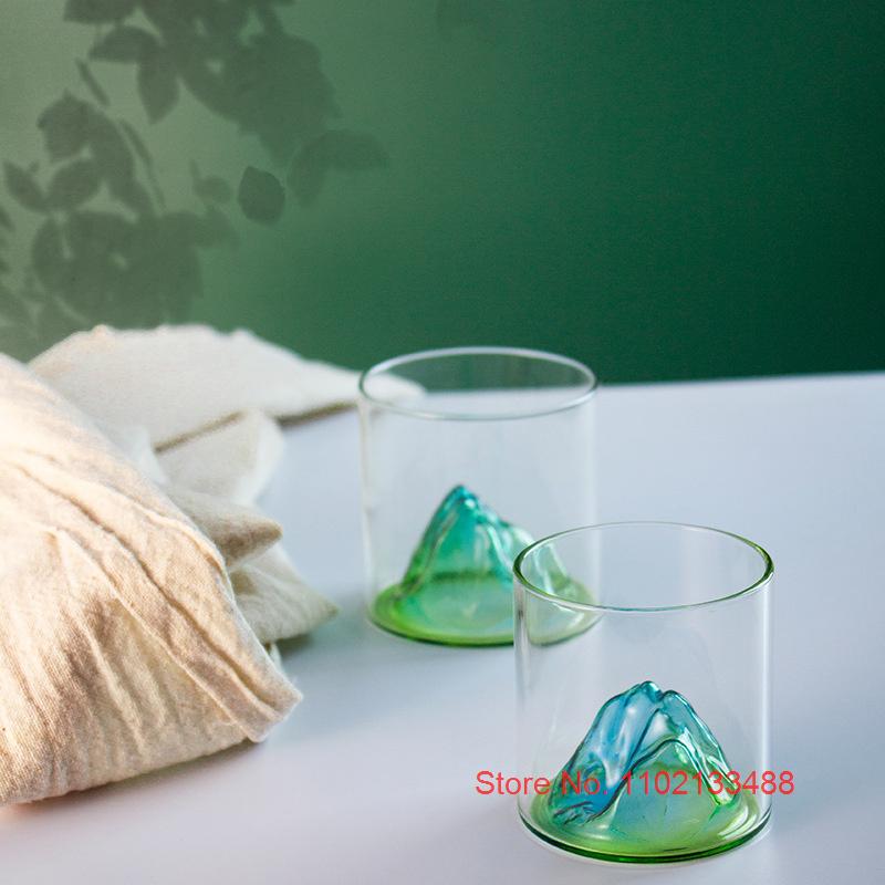 200 мл синие японские хрустальные бокалы, чашка для виски, Fuji Mountain, стакан для воды, чашка для водки, вина, стакан для бренди, кружка для кофе с молоком