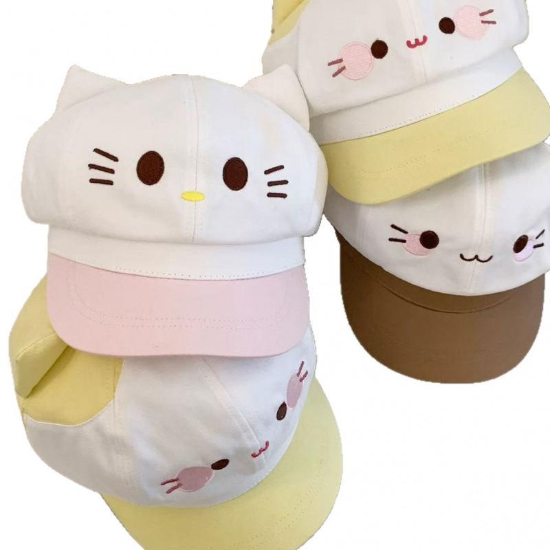 Sweet And Cute Little Fish Cat Beret Female Cartoon Showing Face Small Versatile Octagonal Hat Traveling Newsboy Painter Hat