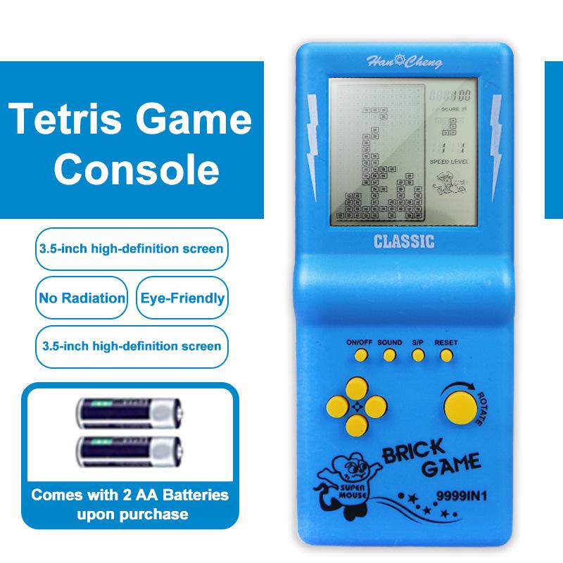 Игровая консоль Retro Tetris Handheld с большим экраном для детей - Классическая электронная игрушка в стиле ретро 80-х/90-х годов