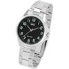 Montre - Q&amp;Q - C36A-006PY - Acier inoxydable - Étanchéité 3 ATM - Cadran noir avec chiffres verts