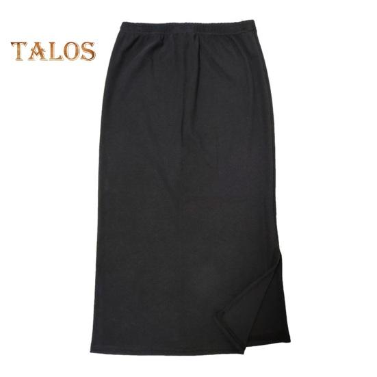 Женская юбка-миди со средней посадкой и разрезом сзади, однотонная вязаная юбка, офисная женская юбка с запахом бедра, рабочая одежда