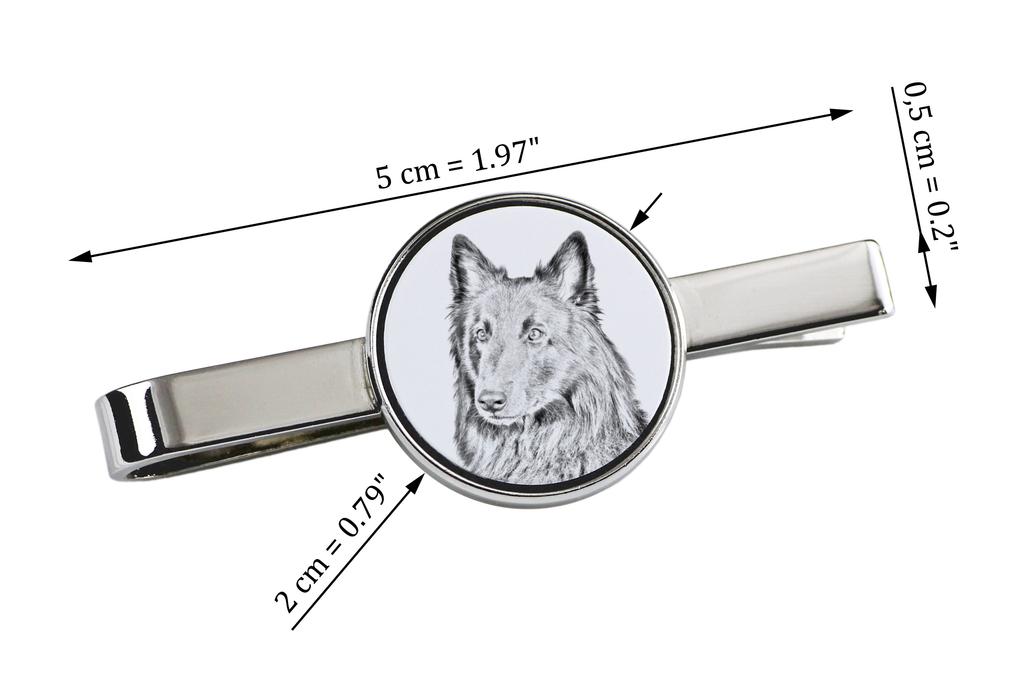 Belgian Shepherd Dog, Belgian Sheepdog - tie clip with a dog, personalized tie clip, a unique gift for a man from the Art-Dog brand