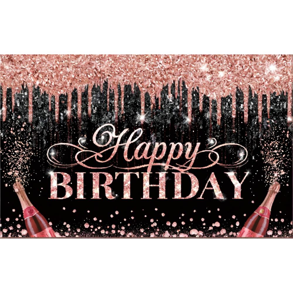 Шампанское Синий Золотой Тема С Днем Рождения Фон Блестящий Шар Мужчины Женщины День Рождения Украшения Домашний Фон Фотографии