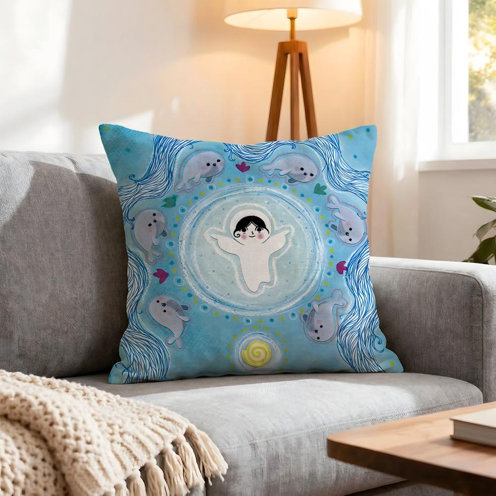 Movie Song Of The Sea Cushion Cover 1Pcs Decorative Covers Soft Cushion Case For Sofa Couch Decor 40X40 45X45 Pillowcases