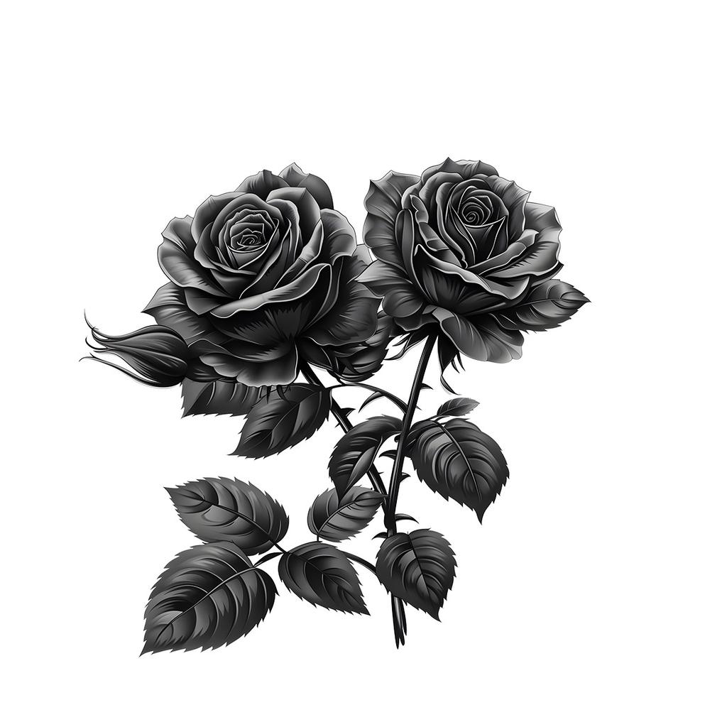 Creative Black Rose Wall Stickers Personalized Bedroom Living Room Home Decor Wall Decoration Peel and Stick