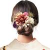 Набор украшений для волос фурисодэ для церемоний и выпускных, большой цветок георгина, тускло-серебряный, из 2 предметов, для церемоний совершеннолетия, цветы, дизайн,