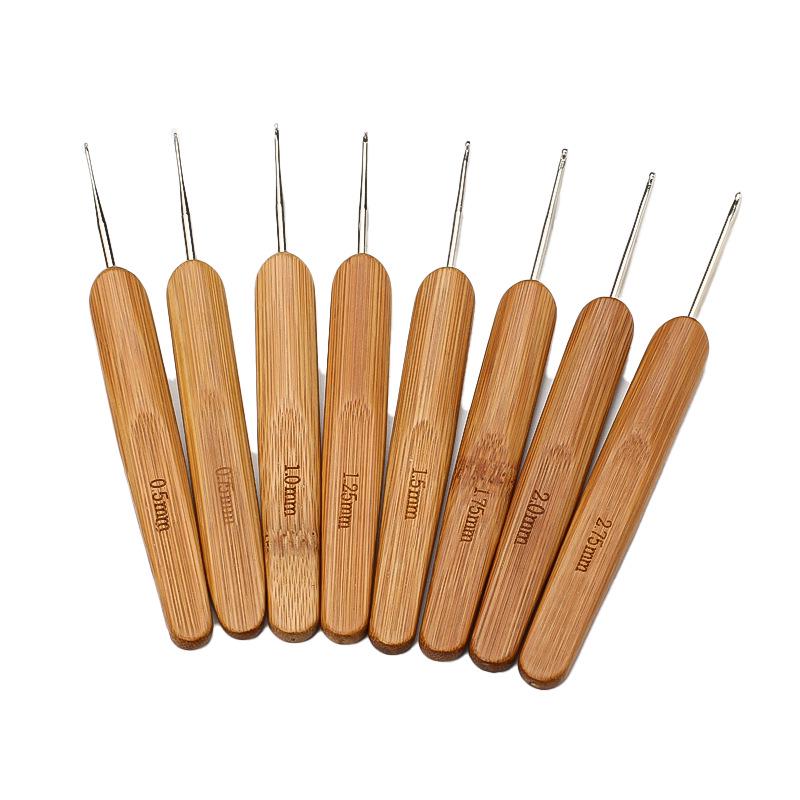 Карбонизированная бамбуковая ручка Крючок для вязания для вязания своими руками и свитеров - Круглая головка