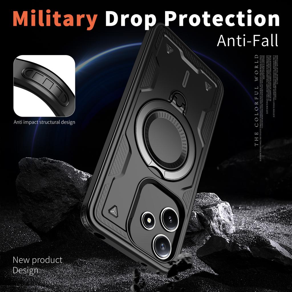 Magnetic Case For Xiaomi Redmi 13 4G/5G/Redmi 12 4G/5G (Global)/Note 13R 5G/Note 12R 5G/Poco M6 4G/M6 Pro 5G/M6 Plus 5G Phone Cover