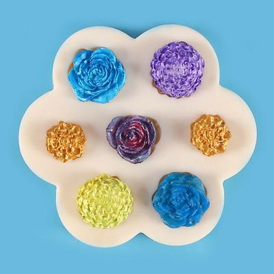 Форма для торта «Роза» с несколькими цветами, легко извлекаемая, термостойкая, антипригарная, силиконовая, быстросъемная, для печенья, помадки, гипсовая форма, кухонный гаджет