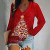 Плюс Размер Женская винтажная печать с длинным рукавом Рождественская футболка Плюс Размер Женская одежда для Рождества Осень Плюс Размер Feminino