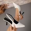 Модные женские летние туфли нового стиля, сексуальные туфли-лодочки с острым носком, простые однотонные туфли на высоком каблуке из искусственной кожи, уличные повседневные сандалии для вечеринки и платья