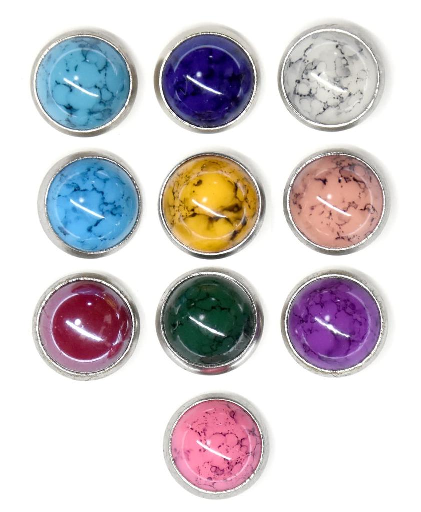 starPG Turquoise Style Decorative Caulk Rivets 10 Colors 10 Each Total 100 Pieces Set Leather Craft Handicrafts Stamping 8.5mm (Includes Rod)