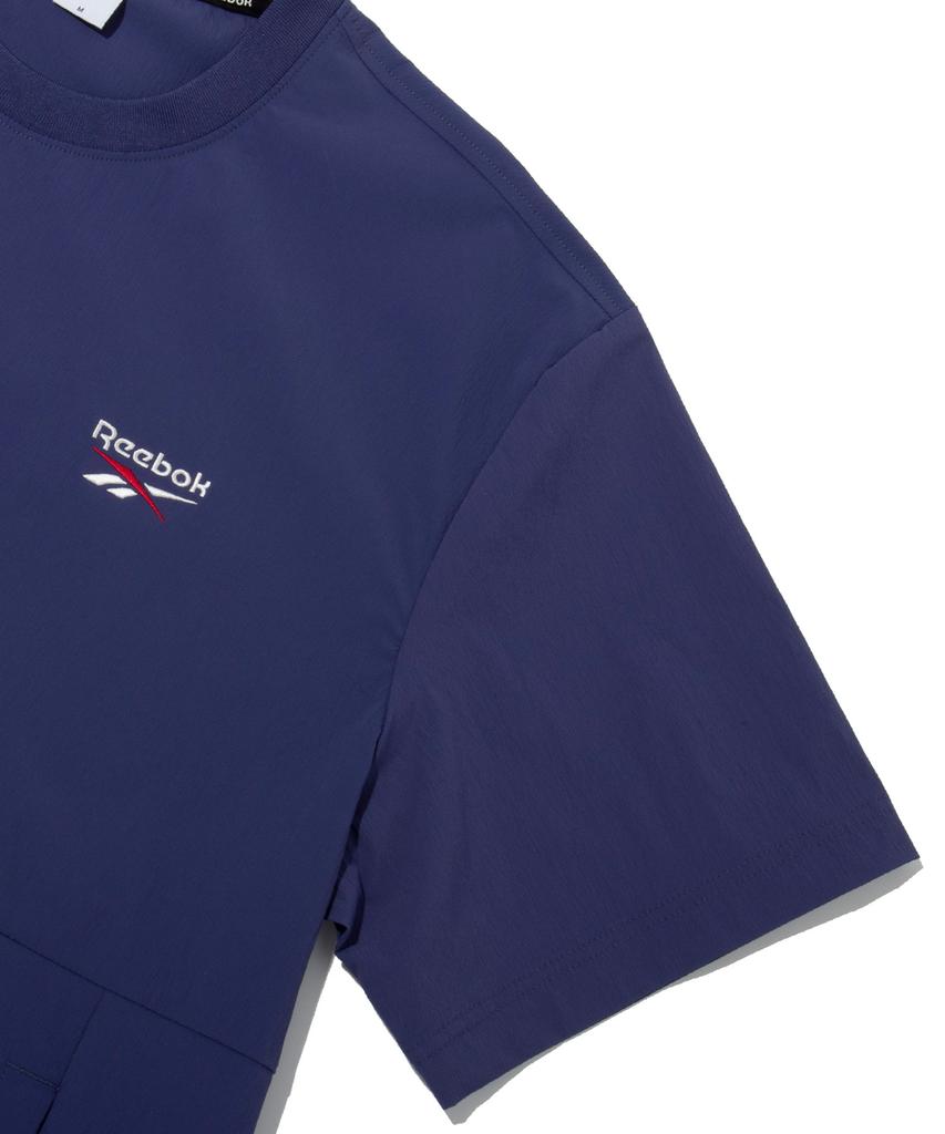 Reebok Ледяная плетеная футболка с коротким рукавом Piste - Темно-синий