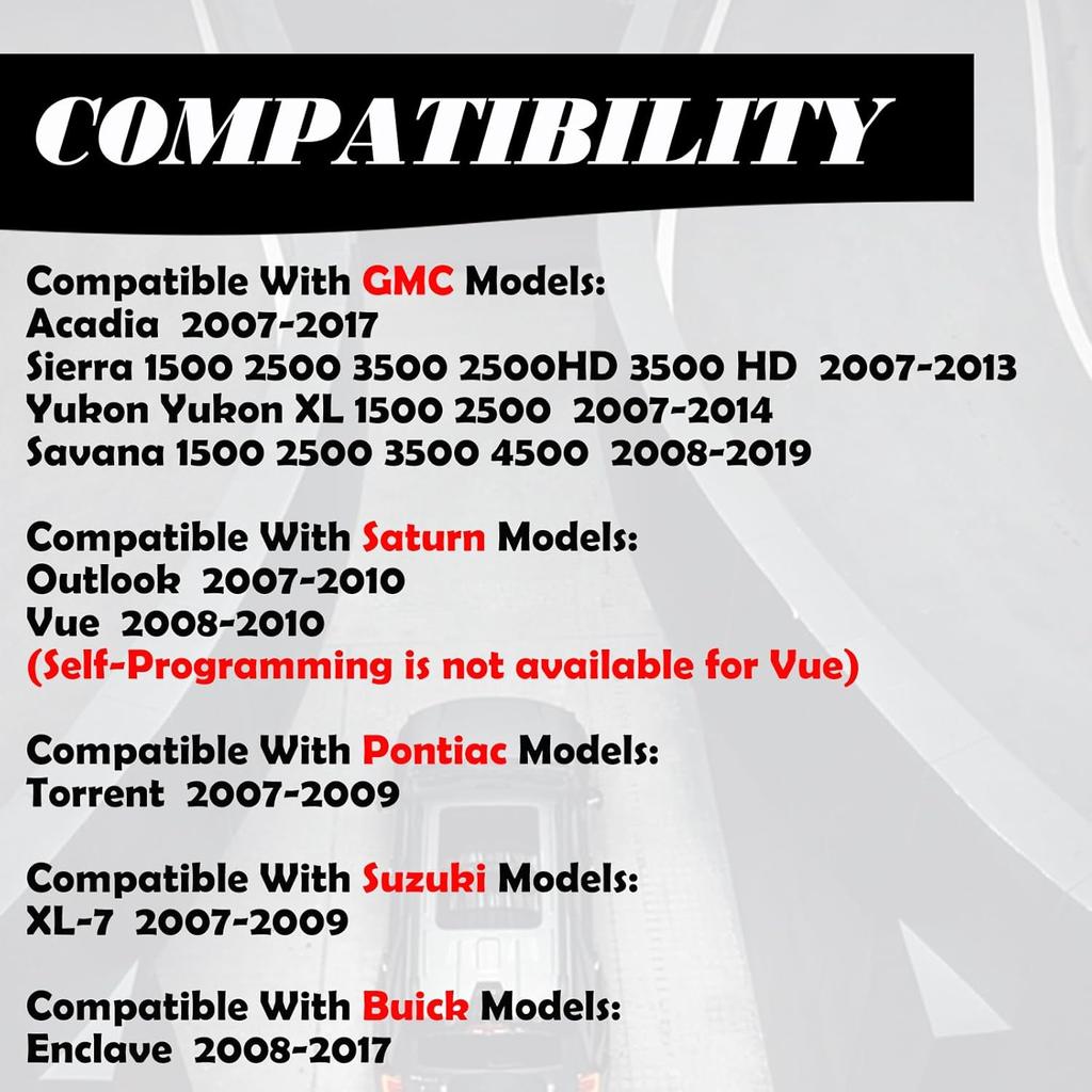 MechanMagic Key Fob Replacement Fits for Chevy Silverado Avalanche Equinox Express Traverse GMC Yukon Sierra 1500 2500 3500 HD Acadia Savana Buick