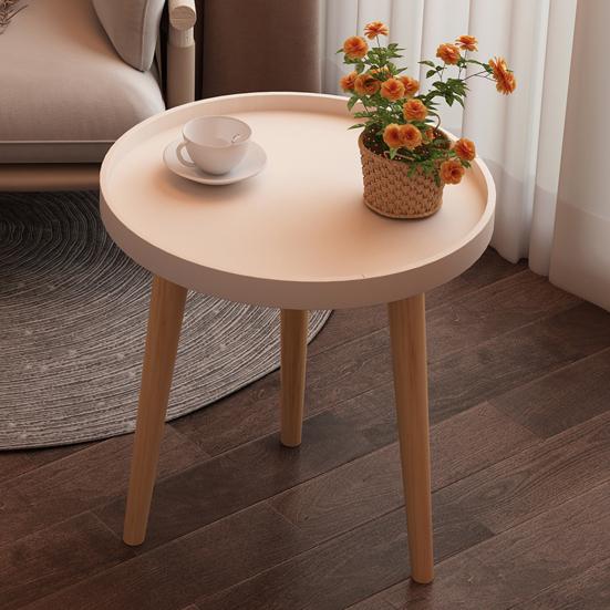 Yousheng Round End Table with 3-Legs Heavy Duty Detachable Mini Desk Bedroom Kitchen Living Room Small Space Sofa Bedside Nightstand Side Coffee Table