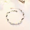 S925 Silver Bracelet Simple Double Diamond Women's Silver Hand Jewelry Jewelry