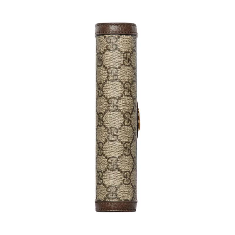 Gucci Аксессуары Ophidia с принтом Double G, светло-золотистый тон, сумка-кроссбоди на плечо из канваса Supreme, кошелек, женская, бежевый и эбеновый