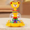 Kids Cartoon Giraffe Press Toy Rotating Jumping Ball Press Tiger Toy Toddlers Boys Girls Interactive Educational Animal Spinner Toy