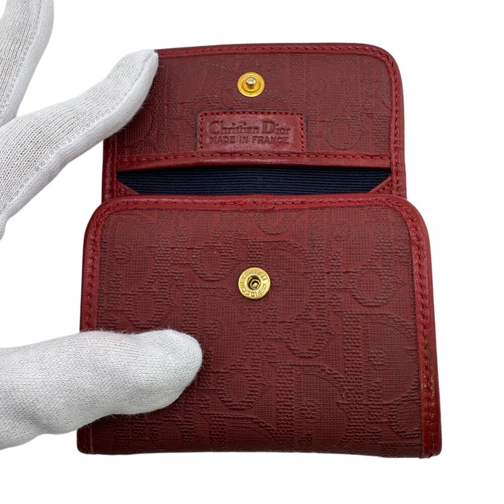 Dior vintage Trotter PVC coated canvas Coin case Red series PVC coated canvas Women Used