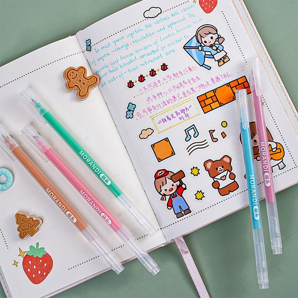 9 цветов/набор Разноцветные гелевые ручки Быстросохнущие маркеры Набор ручек для рукописного учета Канцелярские товары