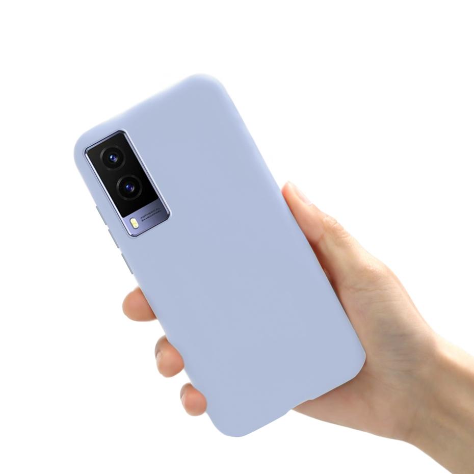 Жидкий силиконовый чехол для Vivo V21e 5G Чехол Vivo V21 V 21 21e 4G Конфетный цвет Мягкая задняя крышка для Vivo V20 SE V 20 20SE Бампер