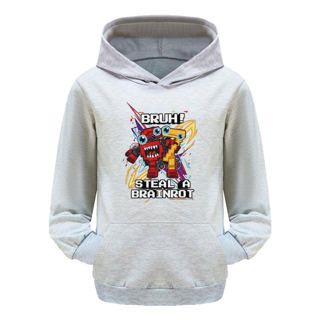 5227 Дети Мальчики Девочки Steal a Brainrot 67 Six Seven Printed Casual Long Sleeves Hoodies Top