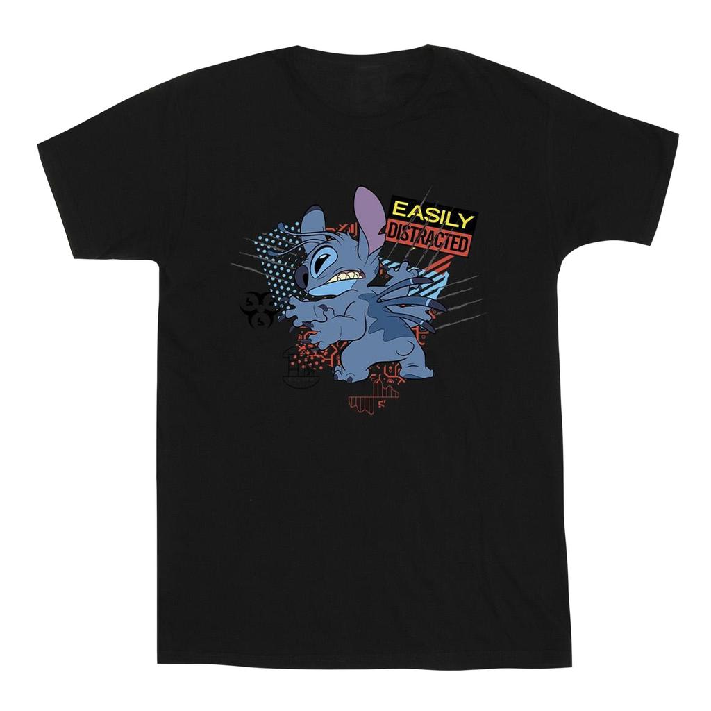 Disney Mens Lilo And Stitch Easily Distracted T-Shirt