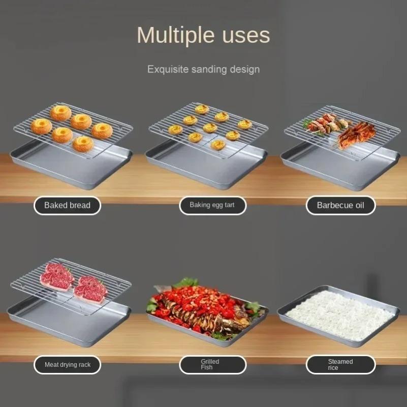 304 Stainless Steel Square Drain Tray – Oven & BBQ Mesh Tray for Oil Drainage, Vegetable Prep & Grilling