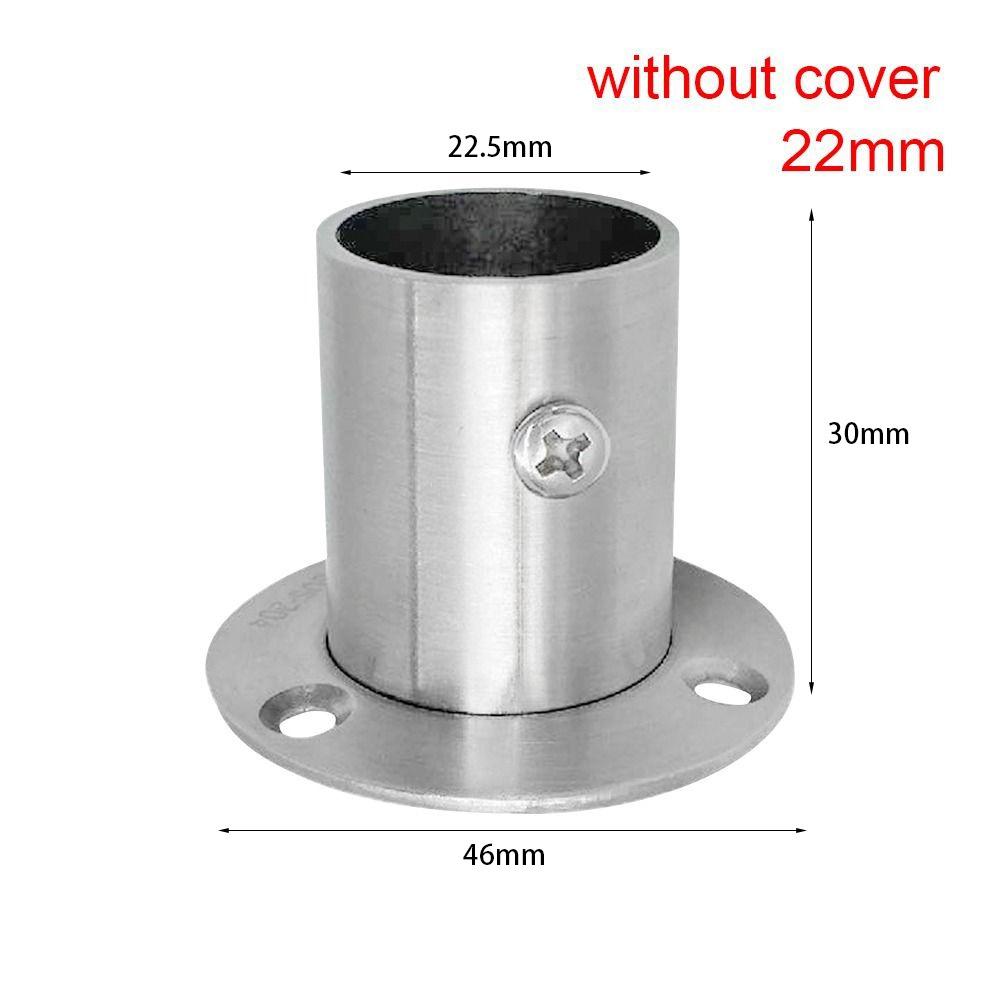 Steel Closet Pole Sockets with Cover Rod Holder Tube Bracket Closet Flange Hang Rod Support