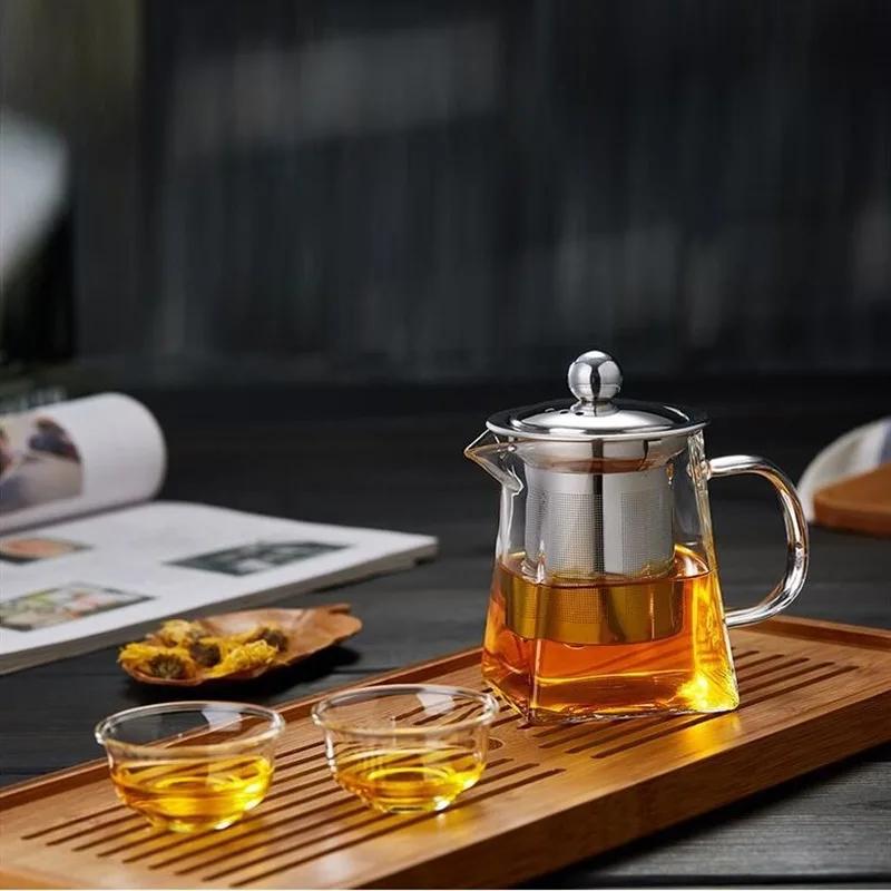 Glass Teapot with Infuser Tea Set Kettle Maker Infusers Jug Teaware Kitchen Dining Bar Home Tea Kit Glass Teapot Samovar