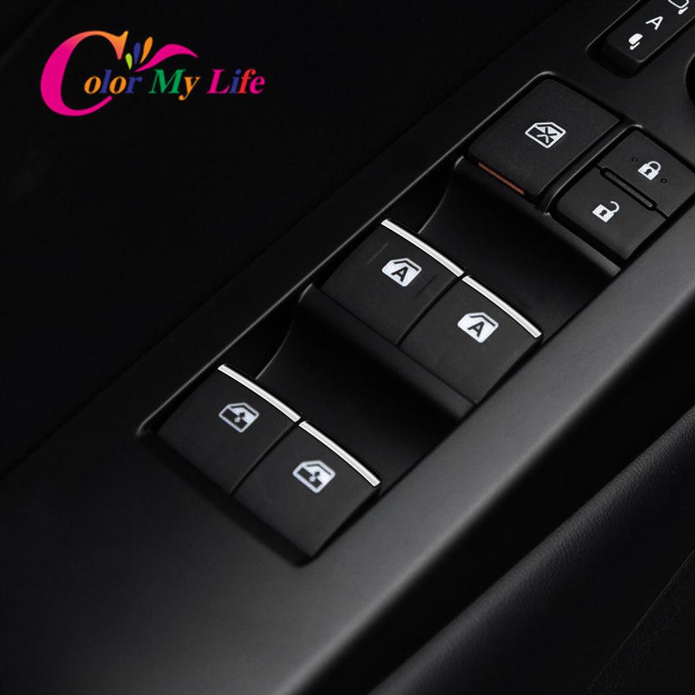 Color My Life 7 шт./компл., ручка панели управления окнами автомобиля, наклейка с отделкой блестками, подходит для Lexus CT200H ES300H 2010 - 