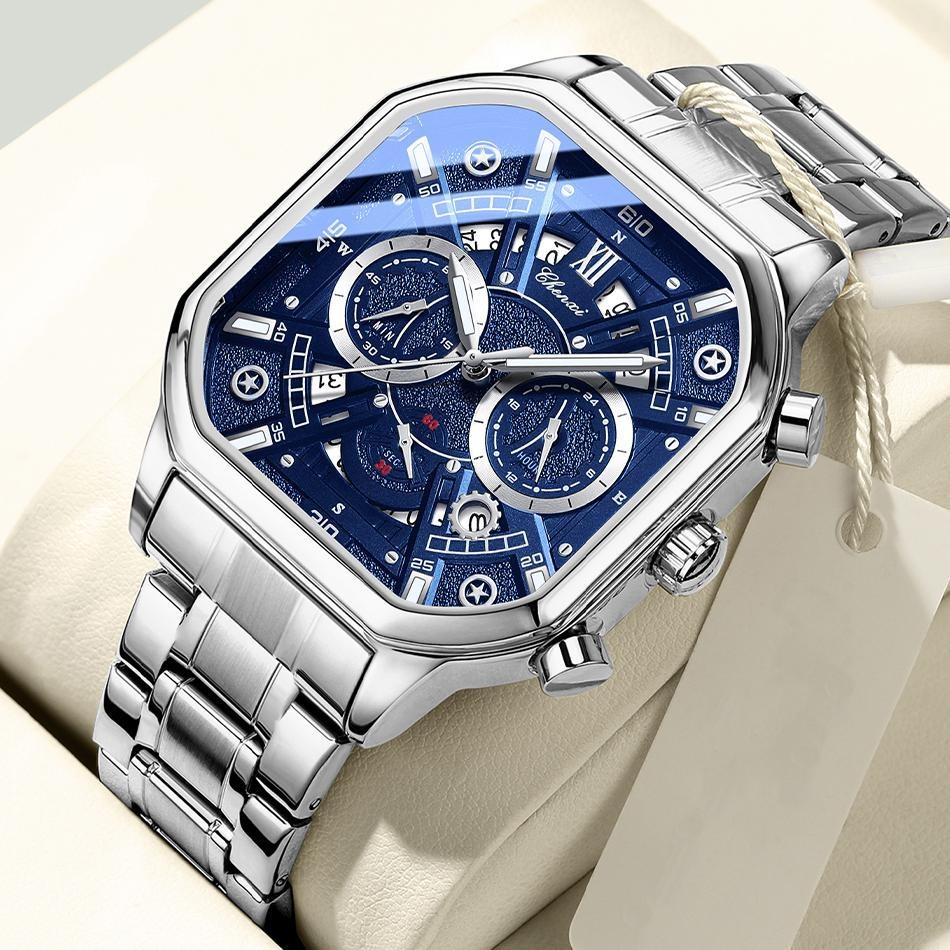 CHENXI Men Multifunction Quartz Watches Chronograph Waterproof Fashion Calendar Men's Luminous Watch