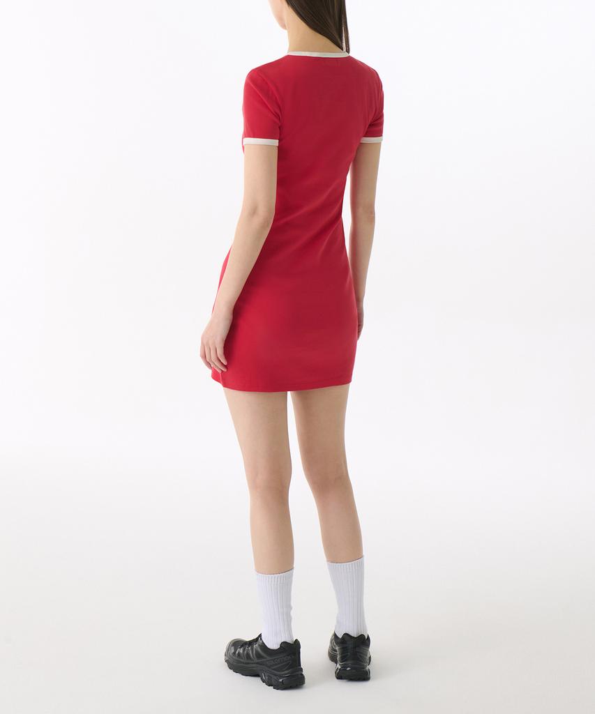 Musinsa Standard Woman Women'S Slim Ringer Jersey Mini Dress [Red/Ivory]