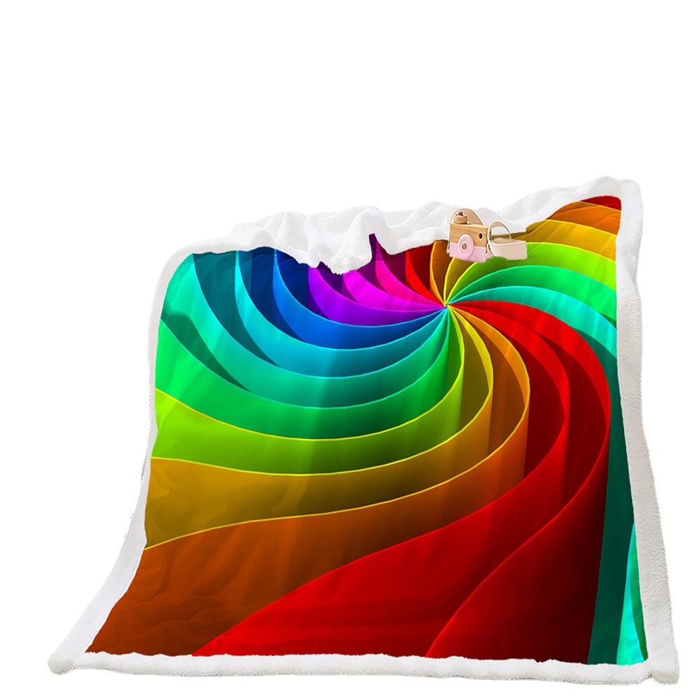 Blanket 2D Digital Printing Lamb Fleece Crystal Fleece 2D Magic Pattern Blanket Cover Blanket