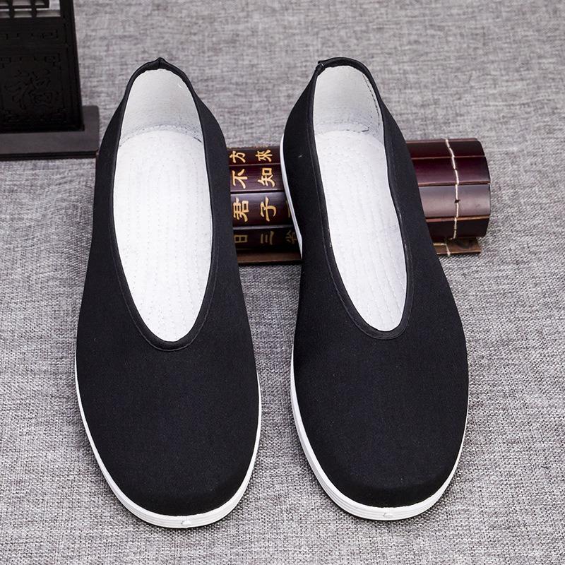Old Beijing Cloth Shoes Round Mouth Old Man Shoes Kung Fu Shoes Performance Shoes Non-slip Soles Old Father Men's Cloth Shoes