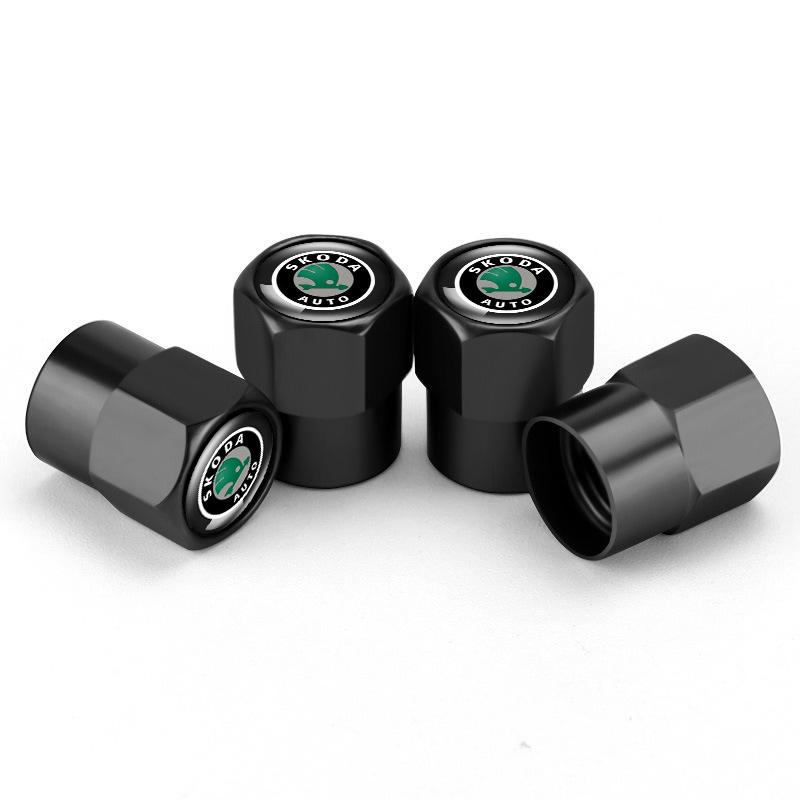 JKFB8 New Sports Aluminum Wheels  Tire Valve Caps For Skoda Kylaq Elroq Octavia Enyaq Kamiq Scala Rapid Superb Karoq Fabia Accessories