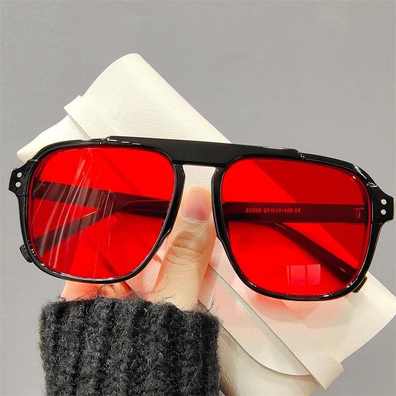 Candy Color Oversized INS Sunglasses for Women Fashion Vintage Men Square Trend Brand Design Shade Eyewear