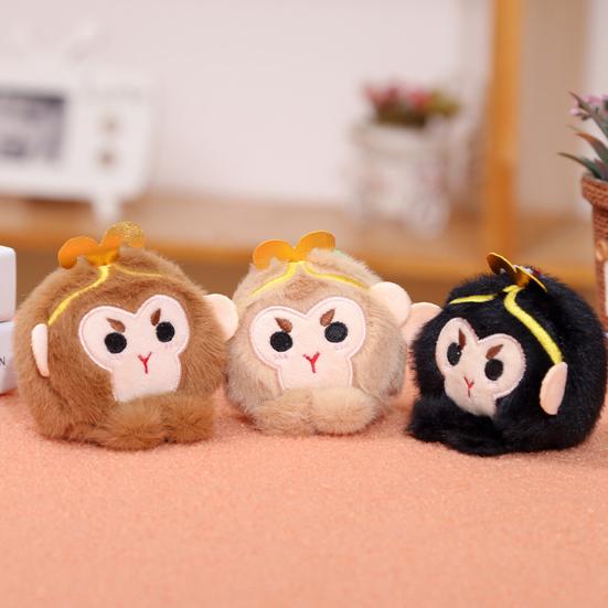 Мягкая игрушка-брелок в виде плюшевой куклы Сунь Укун, милый мультяшный дизайн головы обезьяны, плюшевая игрушка-король обезьян, забавный подарок для мальчиков и девочек