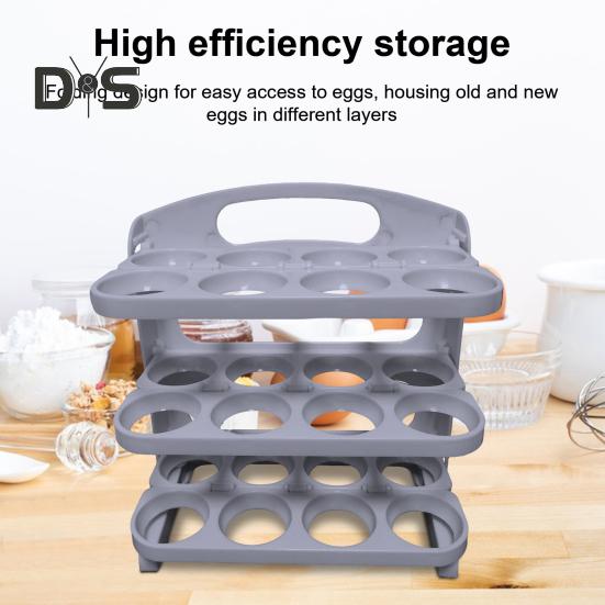 Egg Storage Container Large Capacity Food Grade BPA Free Foldable Design Portable Egg Holder Refrigerator Tray