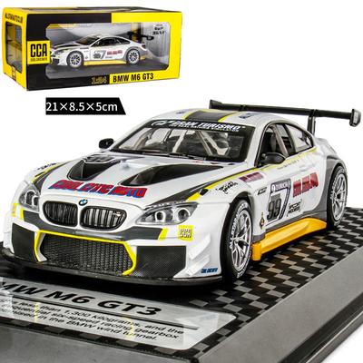 Масштаб 1/24 M6 GT3 Racing Diecast Модель автомобиля Игрушечный автомобиль с откатным механизмом со звуком и светом для детей Малыша Мальчики Девочки Подарочная коллекция