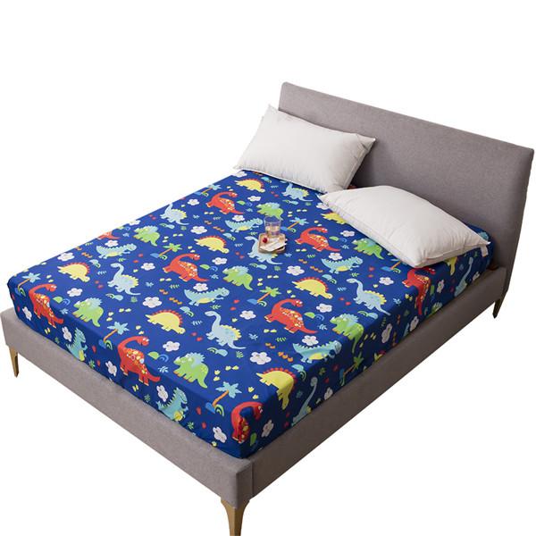 Printed Waterproof Bed Mattress Protector Anti-mite Bed Mattress Topper Breathable Soft Bed Cover No Pillowcase