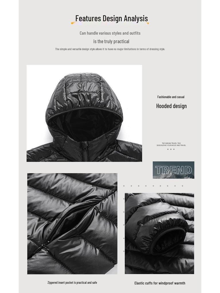 Men's Plus-Size Velvet-Lined Cotton Jacket: Warm, Hooded, Stand-Up Collar, Casual & Versatile for Young and Middle-Aged.