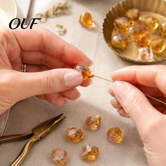 Necklaces Bracelets Beads 50Pcs 10x8mm Faceted Teardrop Glass Beads, Top Drilled Water Drop DIY Crafts Transparent Loose for Jewelry Bracelet Necklace