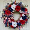 4th Of July Wreath Door Hanging Decoration With USA Flag Patriotic Party Home Outdoor Festive Display