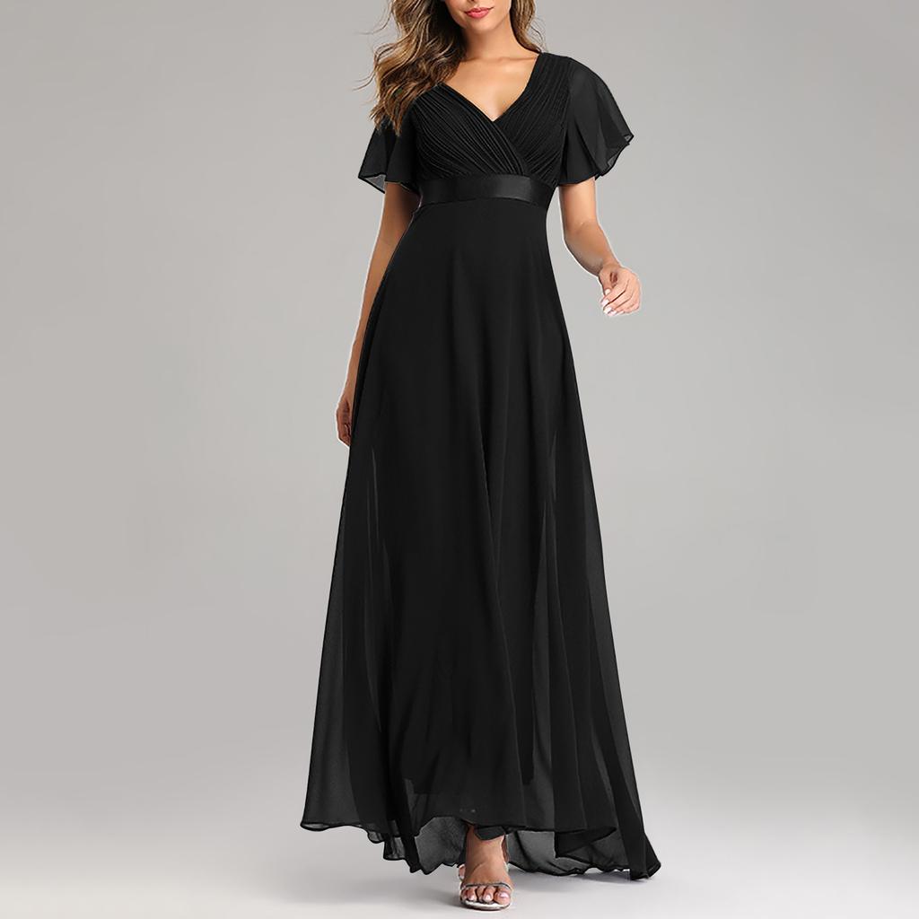 Женские платья подружки невесты с короткими рукавами, платья для матери невесты, шифоновое вечернее платье чайной длины, официальное свадебное платье